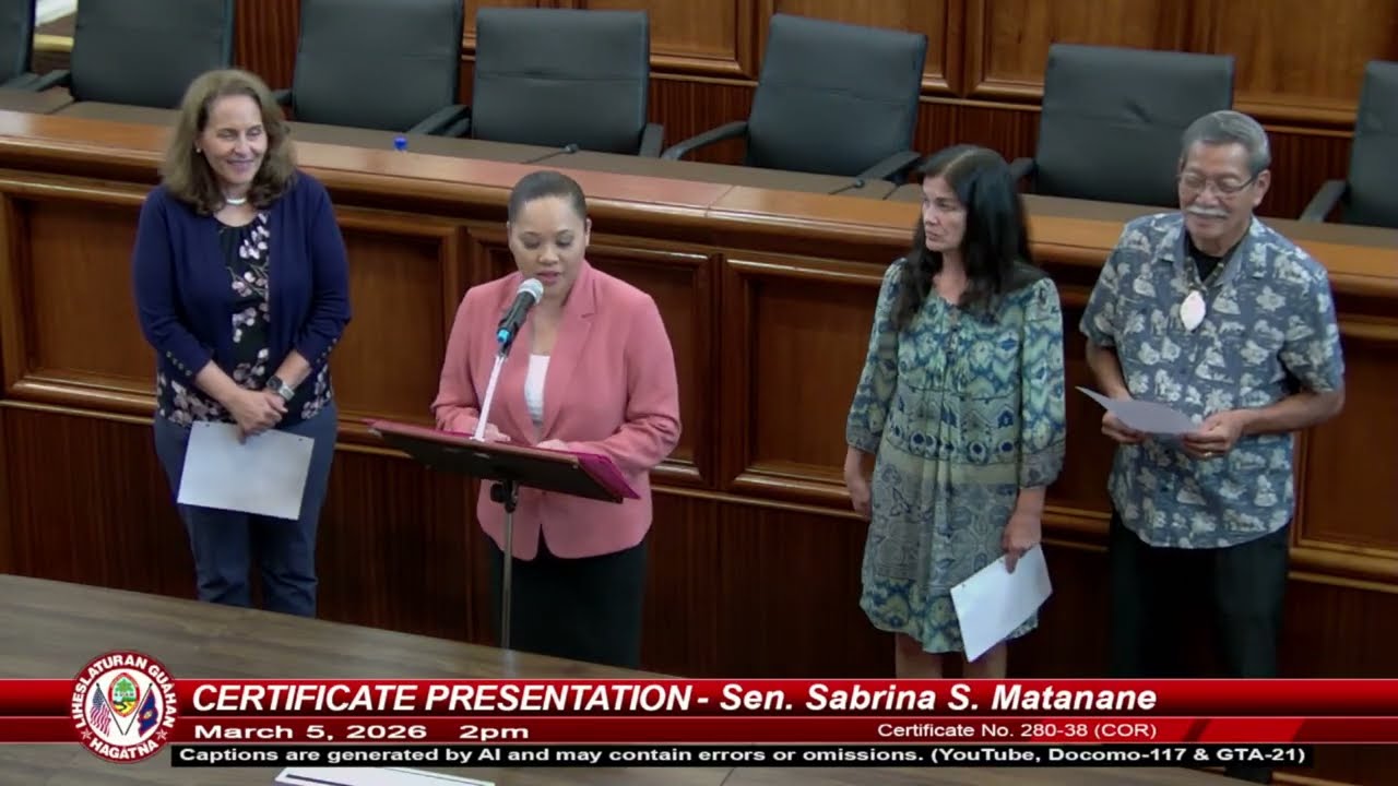 Certificate Presentation - Senator Sabrina Salas Matanane - March 5, 2026   2PM