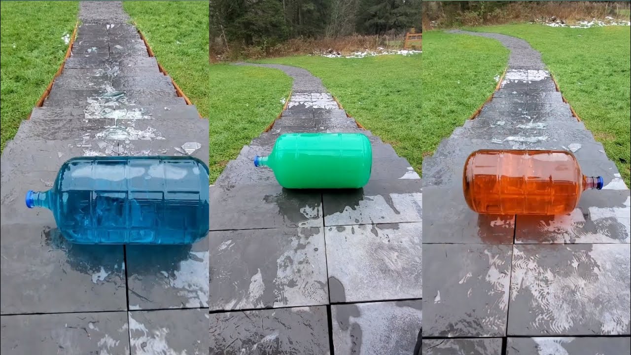 💥🍾Breaking glass bottle -96 | ⚠️ Crushing crunchy and soft things | Throwing bottle down stairs