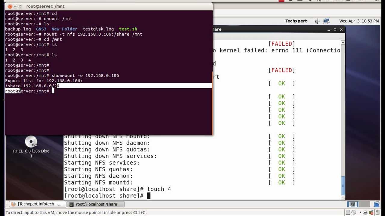 setup nfs on rhel 6