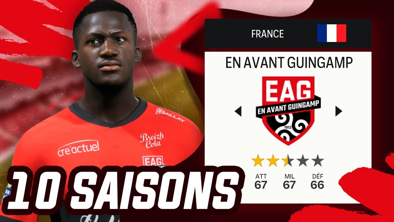 10 SAISONS avec GUINGAMP pour DOMINER la FRANCE ! (FC24)