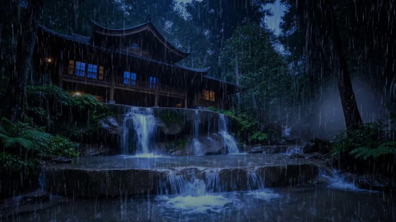 ТЫ ЗАСНЁШЬ РАНЬШЕ, ЧЕМ ПОЙМЁШЬ 🌧️ Мощный дождь по крыше в ночном лесу