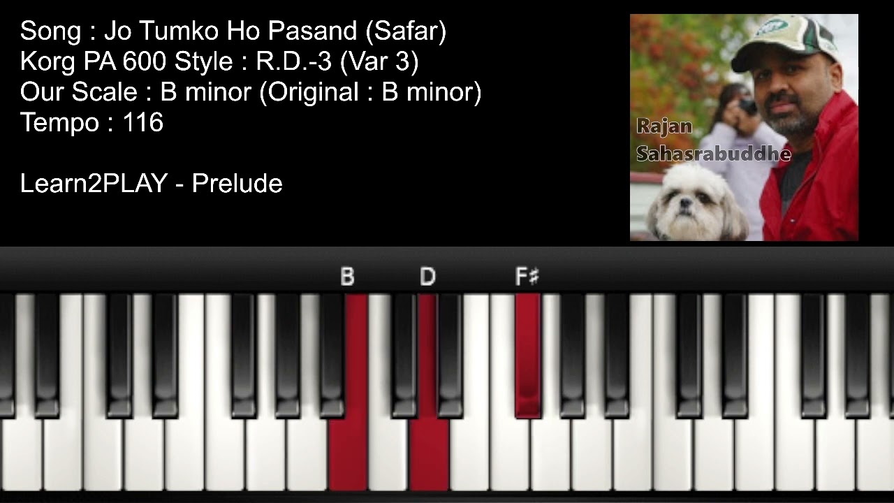 Prelude - Jo Tumko Ho Pasand - Piano Tutorial - Slow Play - Easy Piano - Lighted Keys