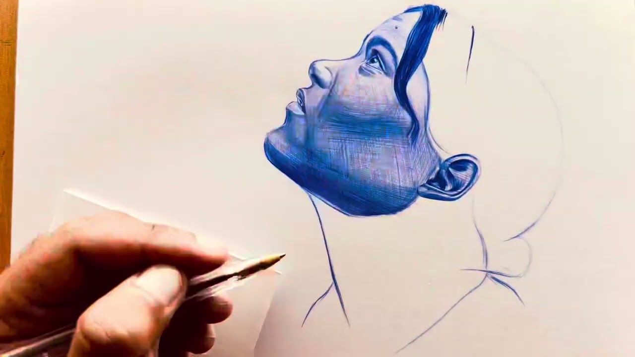 Param new punjabi singer beautiful drawing | pen drawing | Timelapse drawing 
