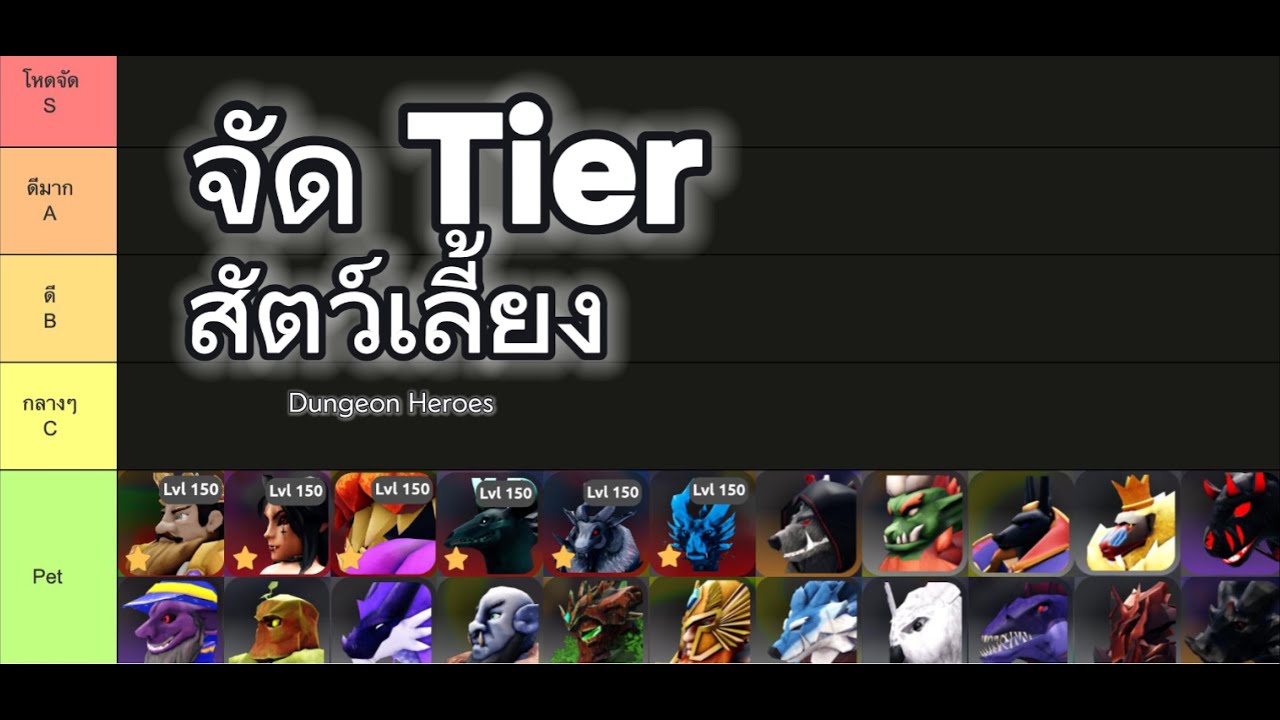 Roblox - Dungeon Heroes : จัด Tier สัตว์เลี้ยง