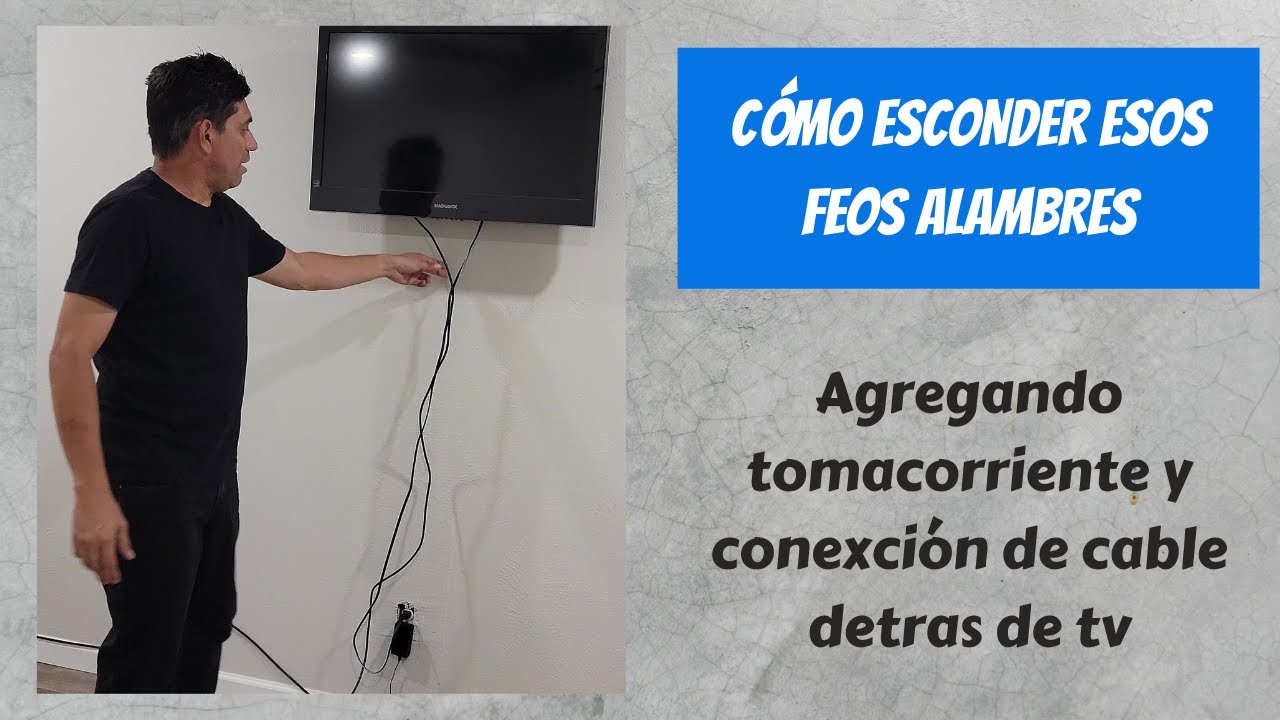Escondiendo alambres detras de tv | Agregando tomacorriente detras de tv.