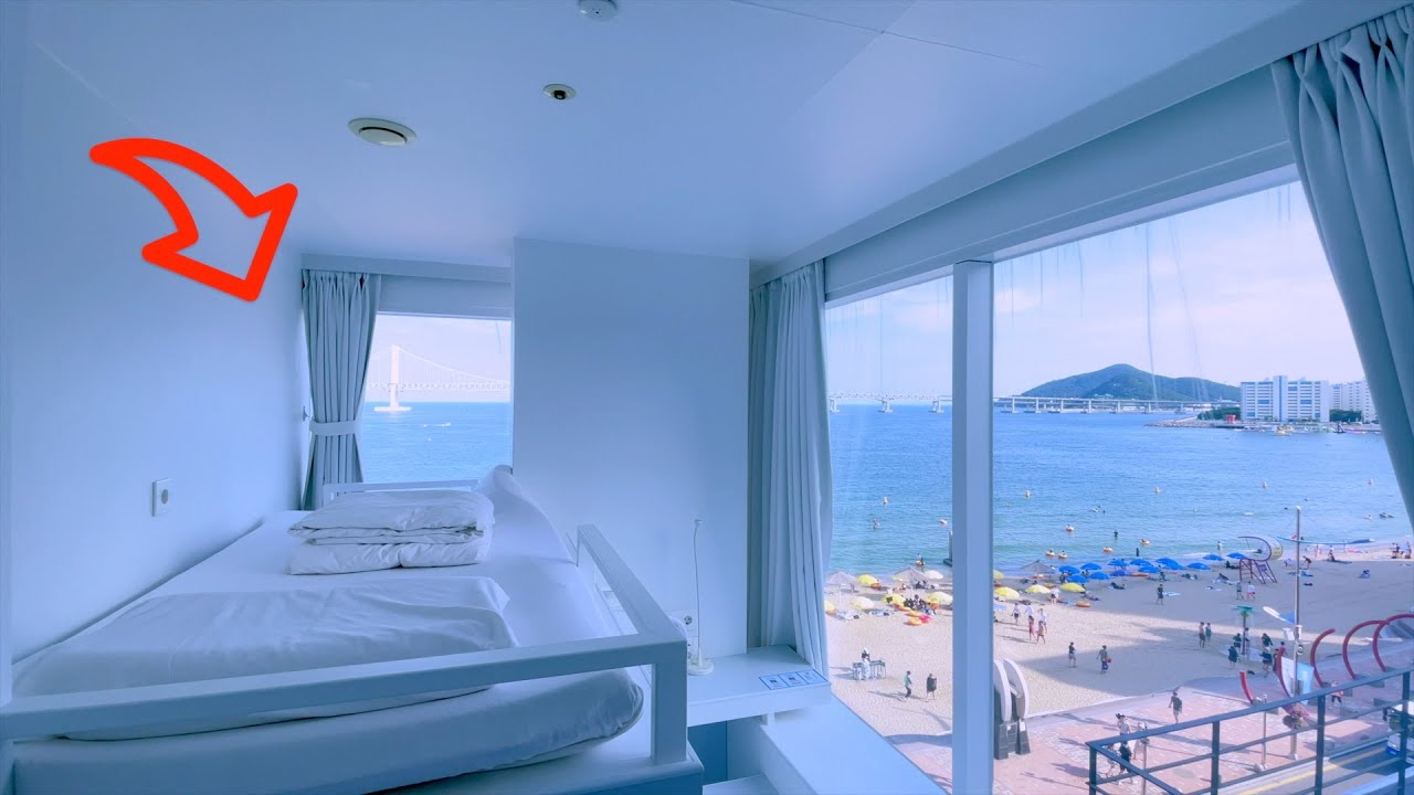Потрясающий капсульный отель с видом на океан в Корее 🌊 🛌 | отель 1