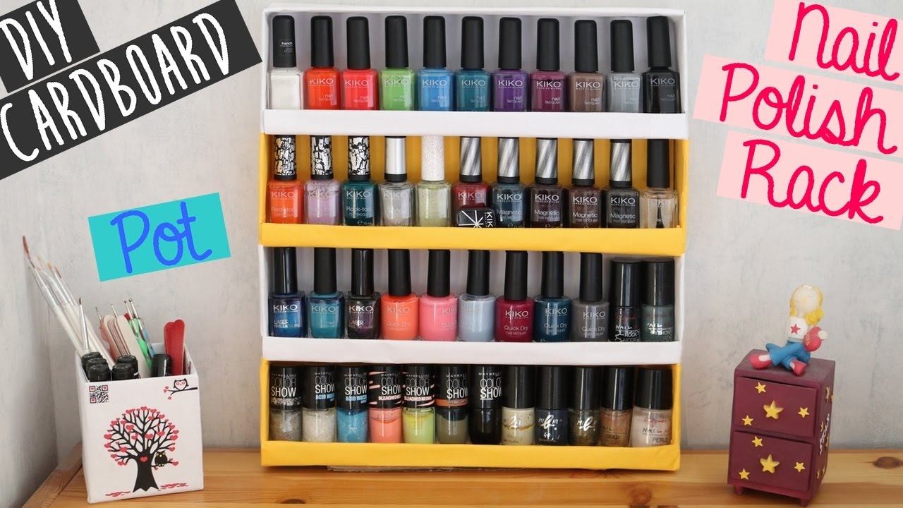 [DIY] Cardboard project : Nail polish rack + pot