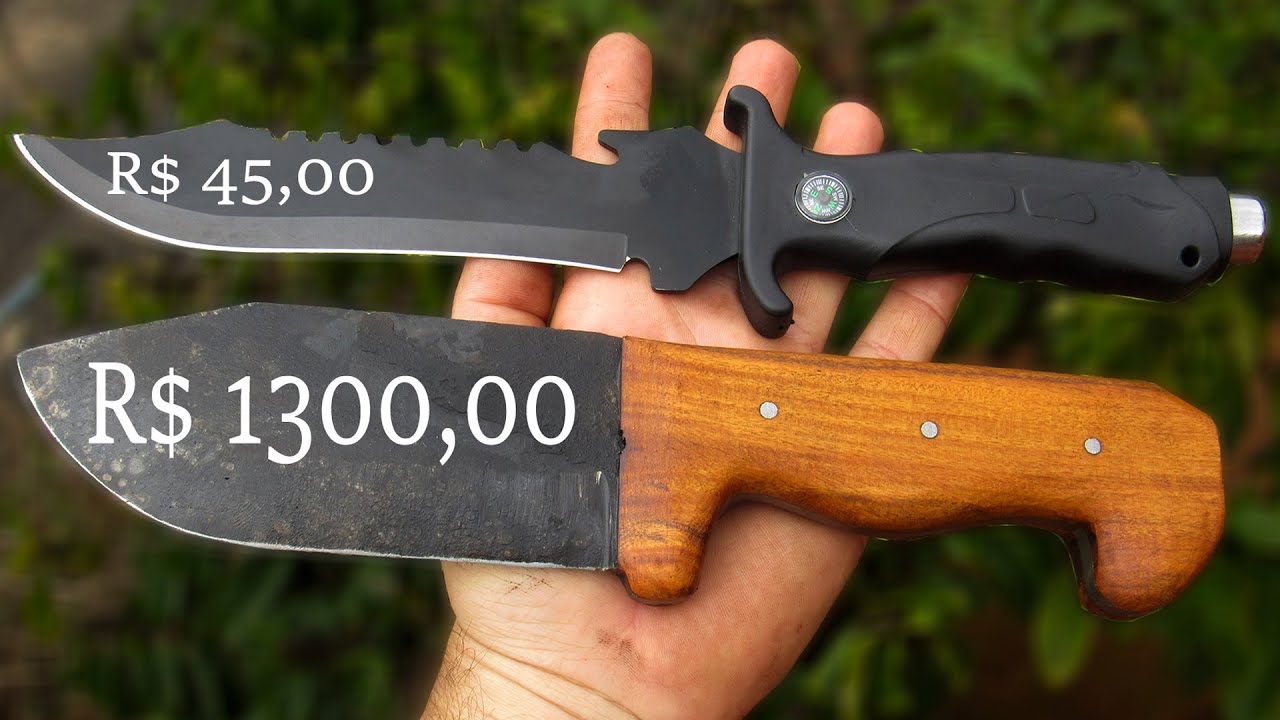 Faca Barata vs Faca Cara - Teste extremo cortando cano de a&ccedil;o!