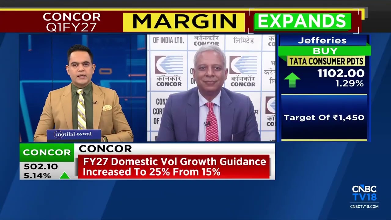 CONCOR Q1 (2026-27) Results CMD Sanjay Swarup on CNBC TV18 (27 July 2026)