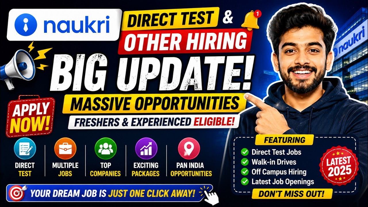 Naukari direct test | Biggest Off Campus Hiring | 2028, 2027, 2026, 2025 Batch | Fresher Jobs