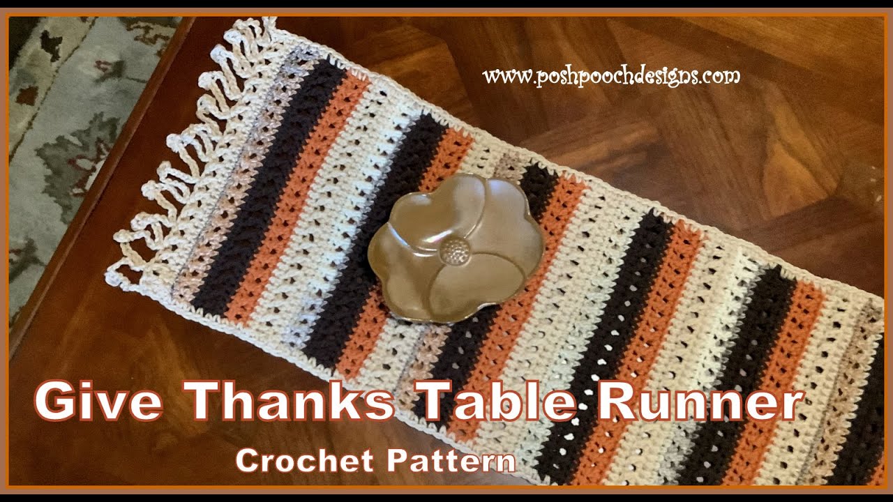 Learn To Crochet The Give Thanks Table Runner Crochet Pattern #crochet #crochetvideo