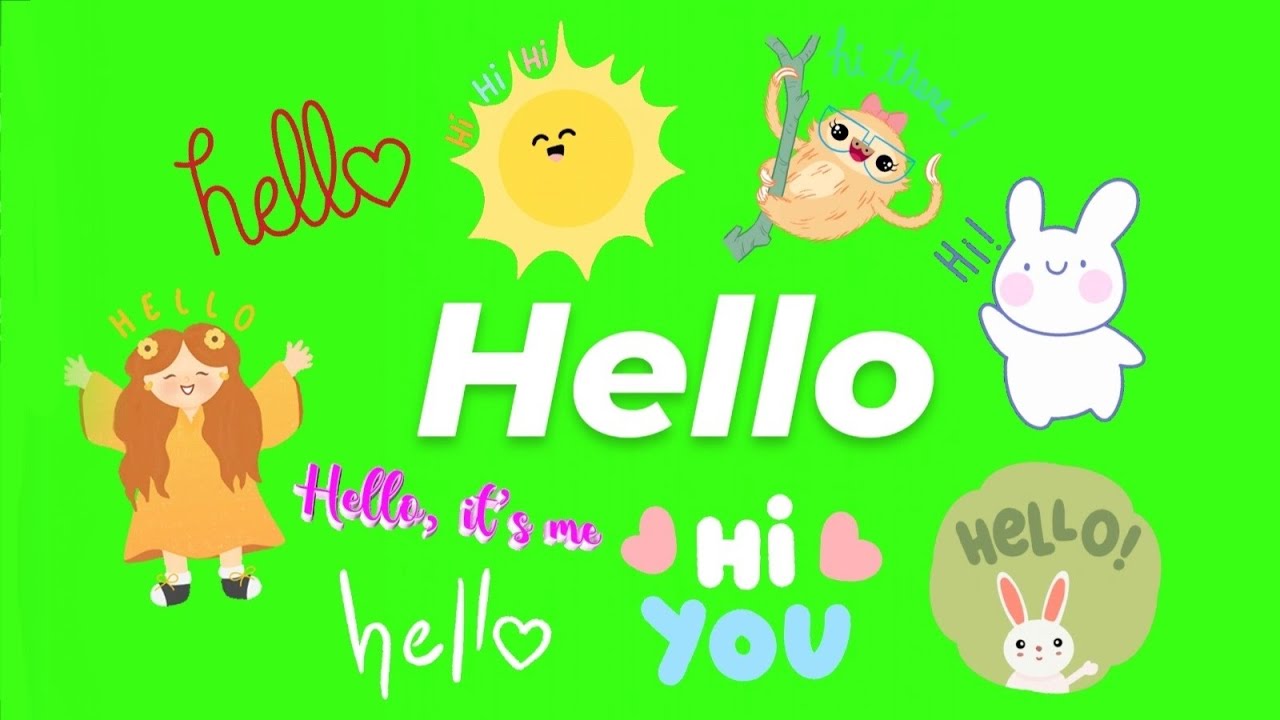 Animated Hello Text Title Green Screen Pack (Free Download)