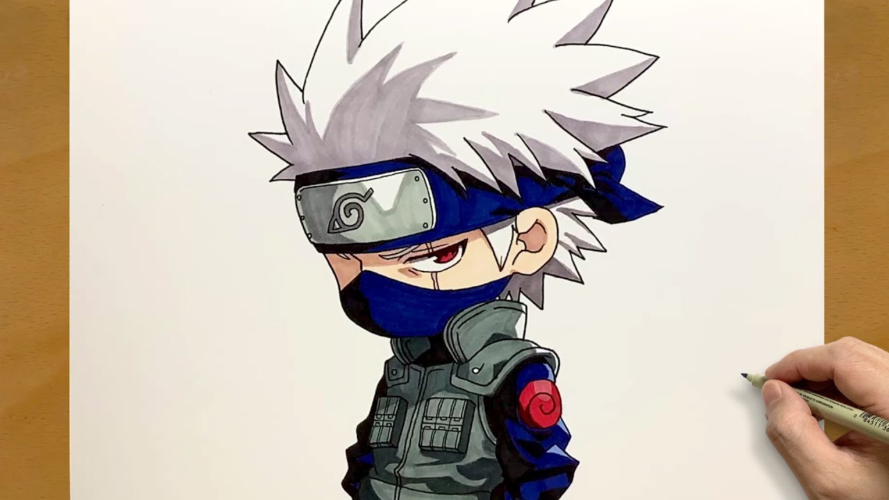 Cute Kakashi Hatake drawing || Naruto anime art || Chibi Kakashi drawing