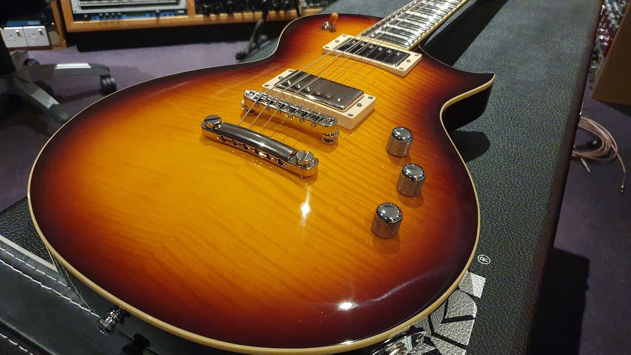 2016 ESP E-II Eclipse Flame Top Guitar - Up Close Video Review at Essex Recording Studios