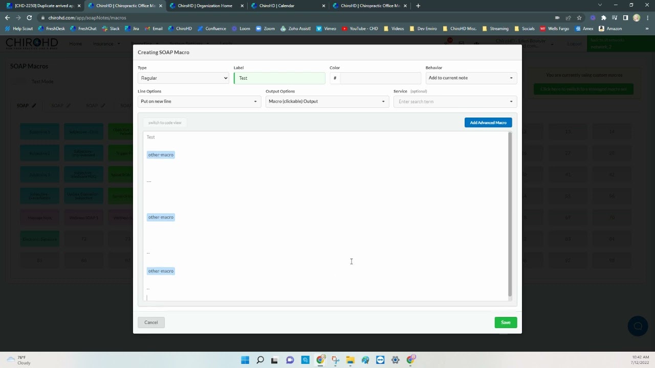 SOAP Note Macros - Macro Chaining