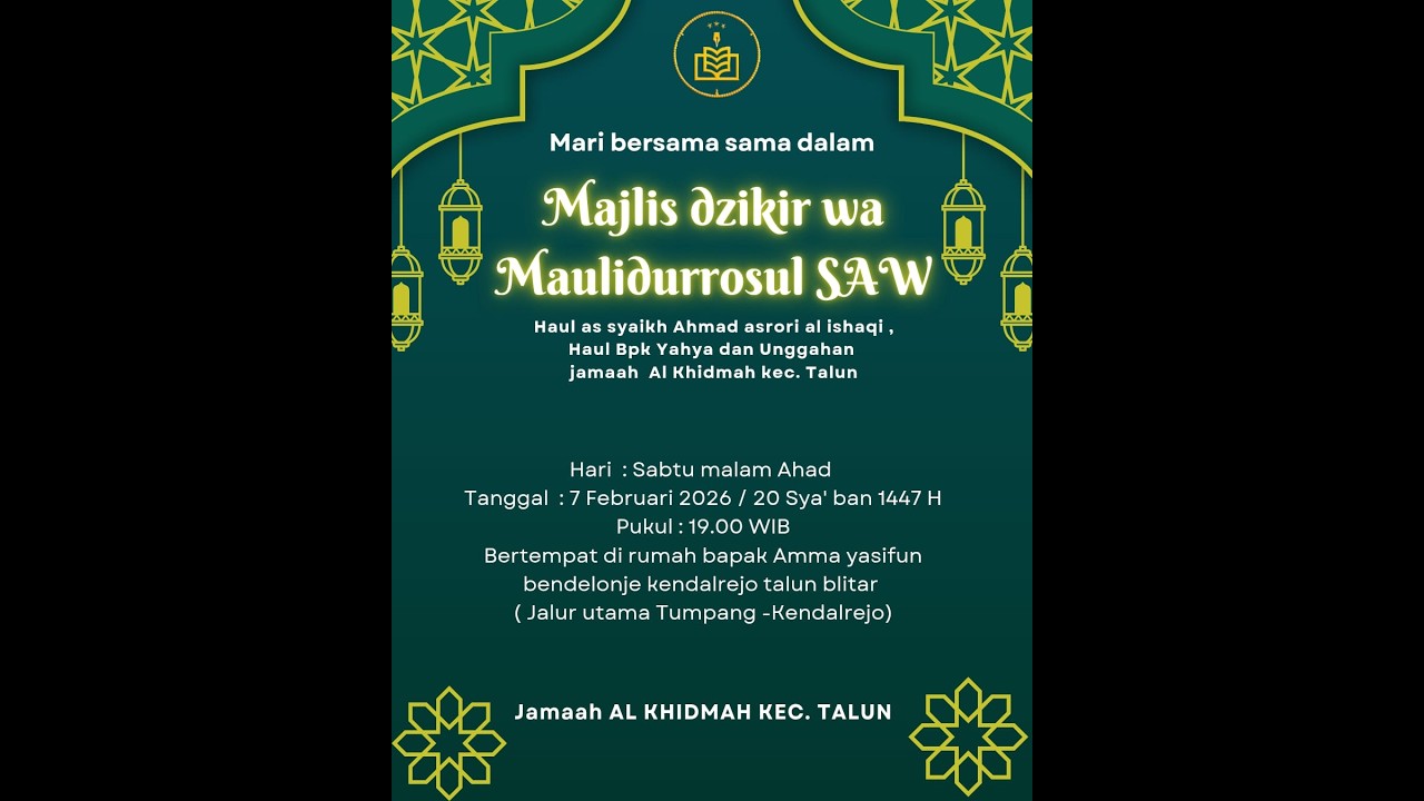 Majelis Dzikir Wamaulidurrosul Muhammad SAW, Jama'ah Al-Khidmah Dirumah Sahabat Ama Yasiffun, 2026