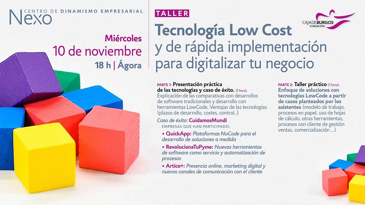 TALLER • Tecnología Low Cost ¿cómo digitalizar tu negocio? |  Nexo, Centro de Dinamismo Empresarial