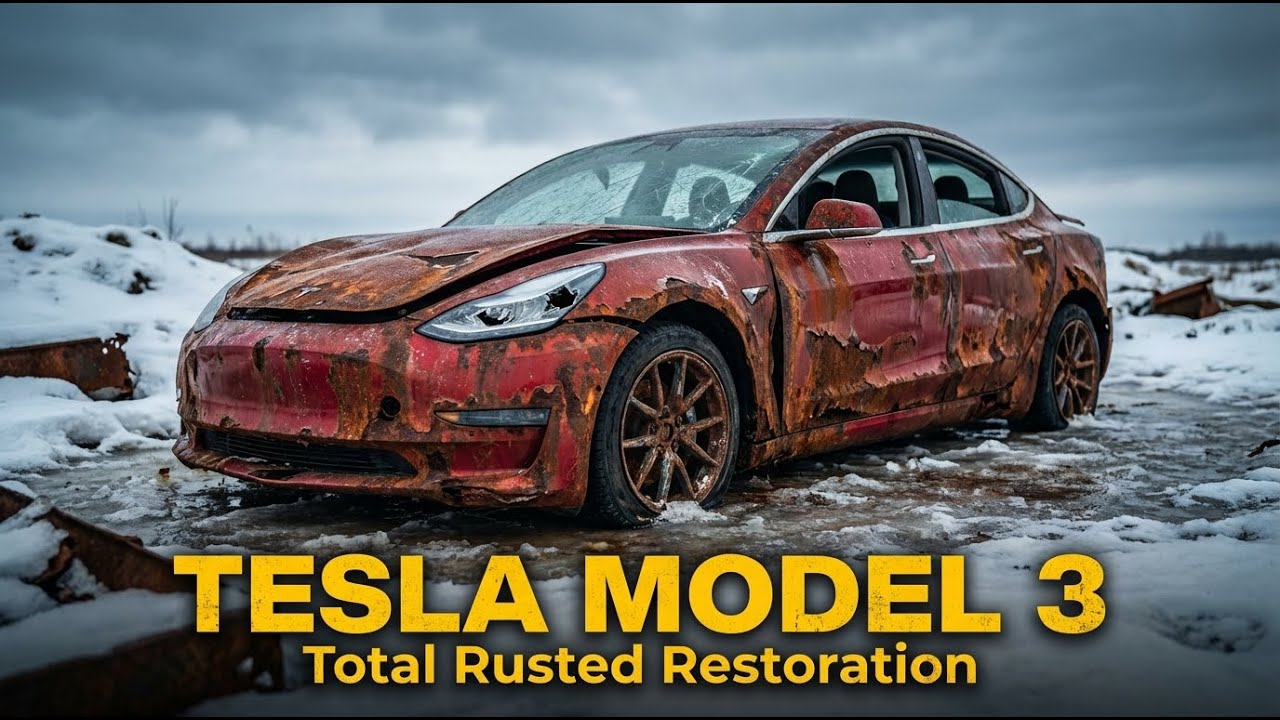 ASMR Car Restoration! Full Restoration 2026 Tesla Model 3 Abandoned #abandonedcars  #carrestoration