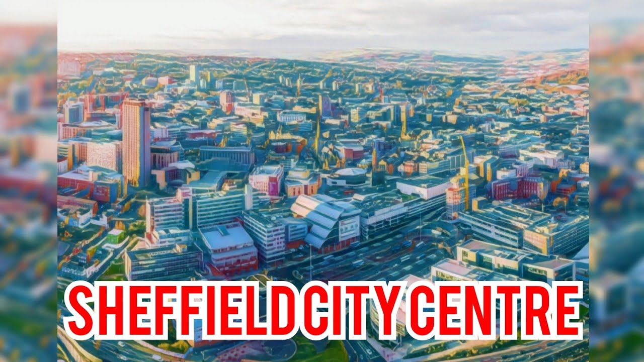 Sheffield city centre 4k drone
