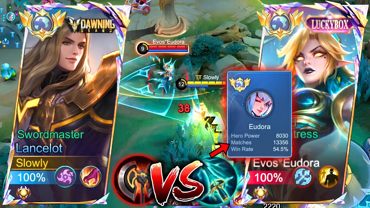 TOP GLOBAL EUDORA 13K MATCH‼️GLOBAL LANCELOT VS GLOBAL EUDORA | GAMEPLAY TOP GLOBAL LANCELOT - MLBB