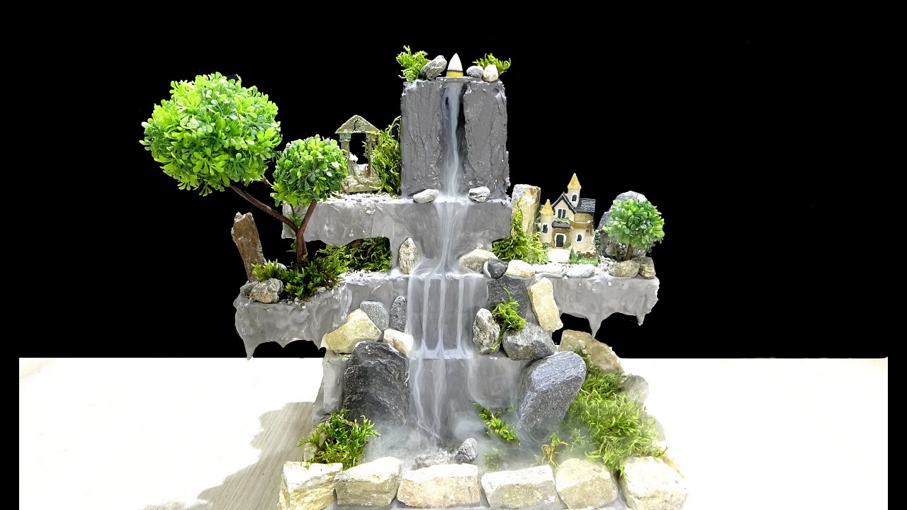 How to make beautiful Smoke Waterfall Fountain for home / DYI