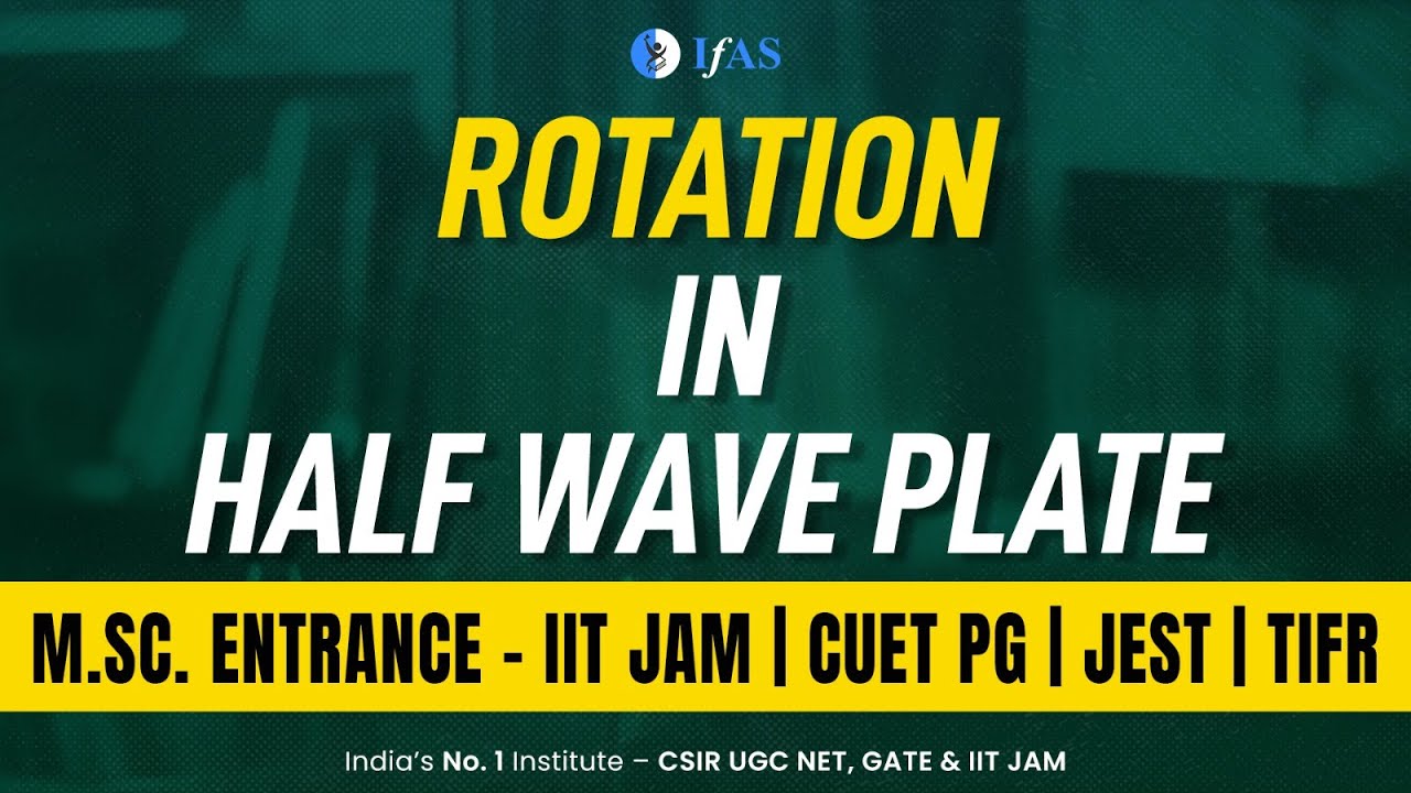 Rotation In Half Wave Plate | IIT JAM Physics