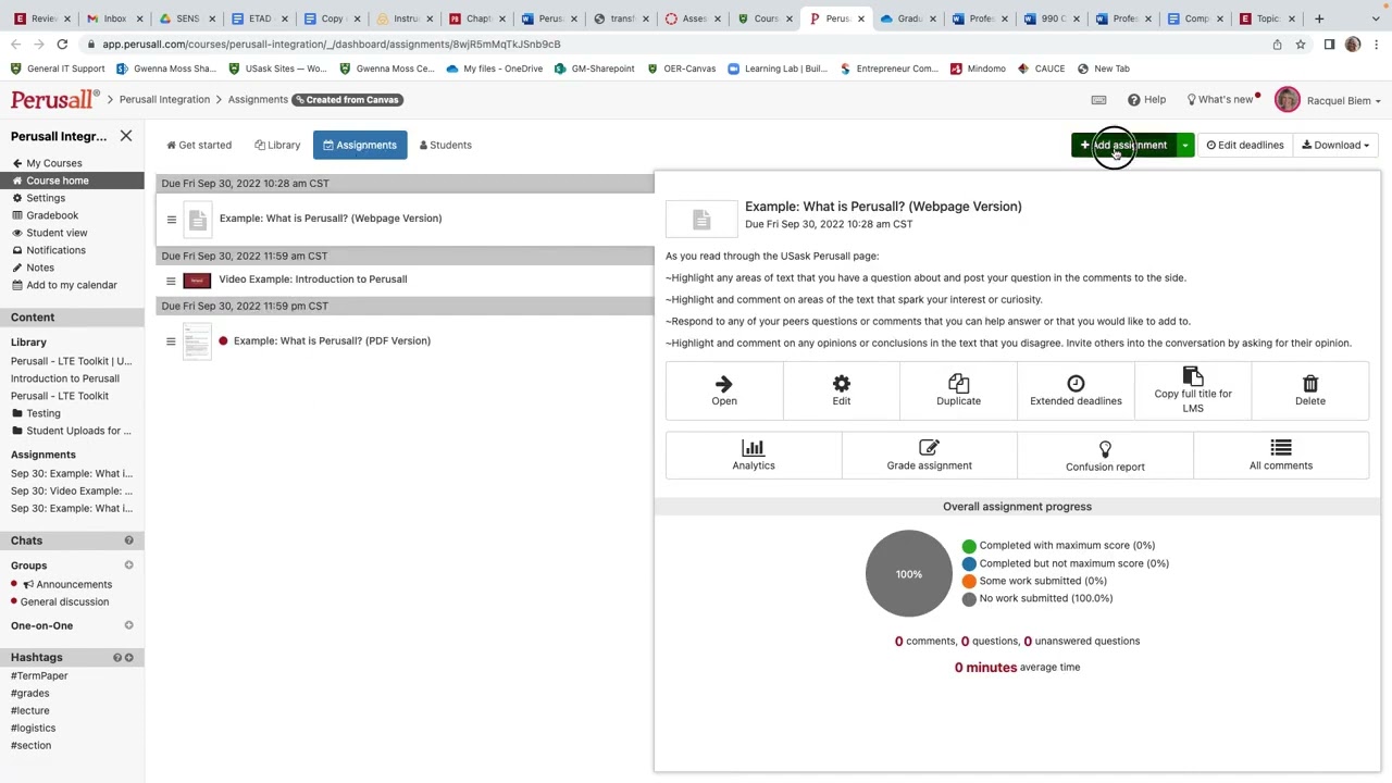 Activating Perusall, Uploading a File, and Creating an Assignment