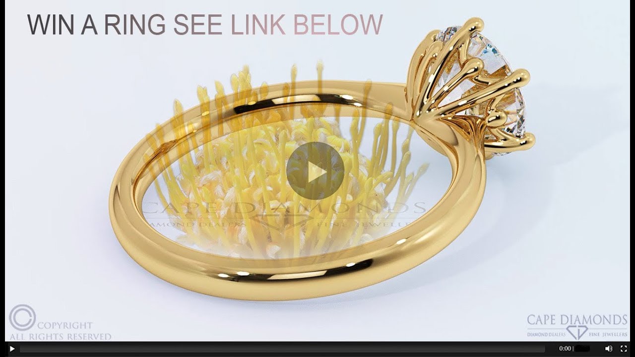 The Yellow Gold Pincushion Fynbos Flower Diamond Engagement Ring - Cape Diamonds