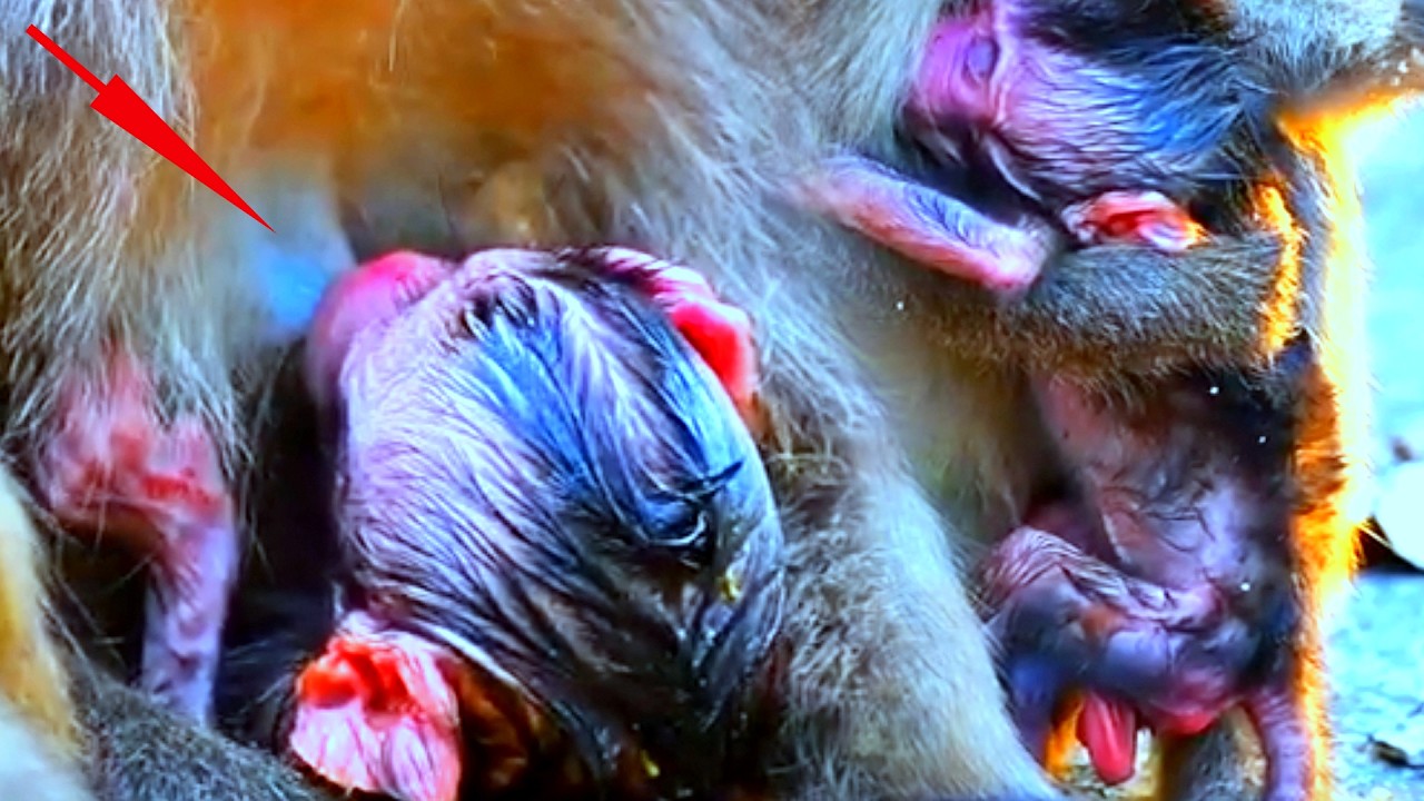 Heartwarming Moment: Mother Monkey’s Tender Love for Her Newborn