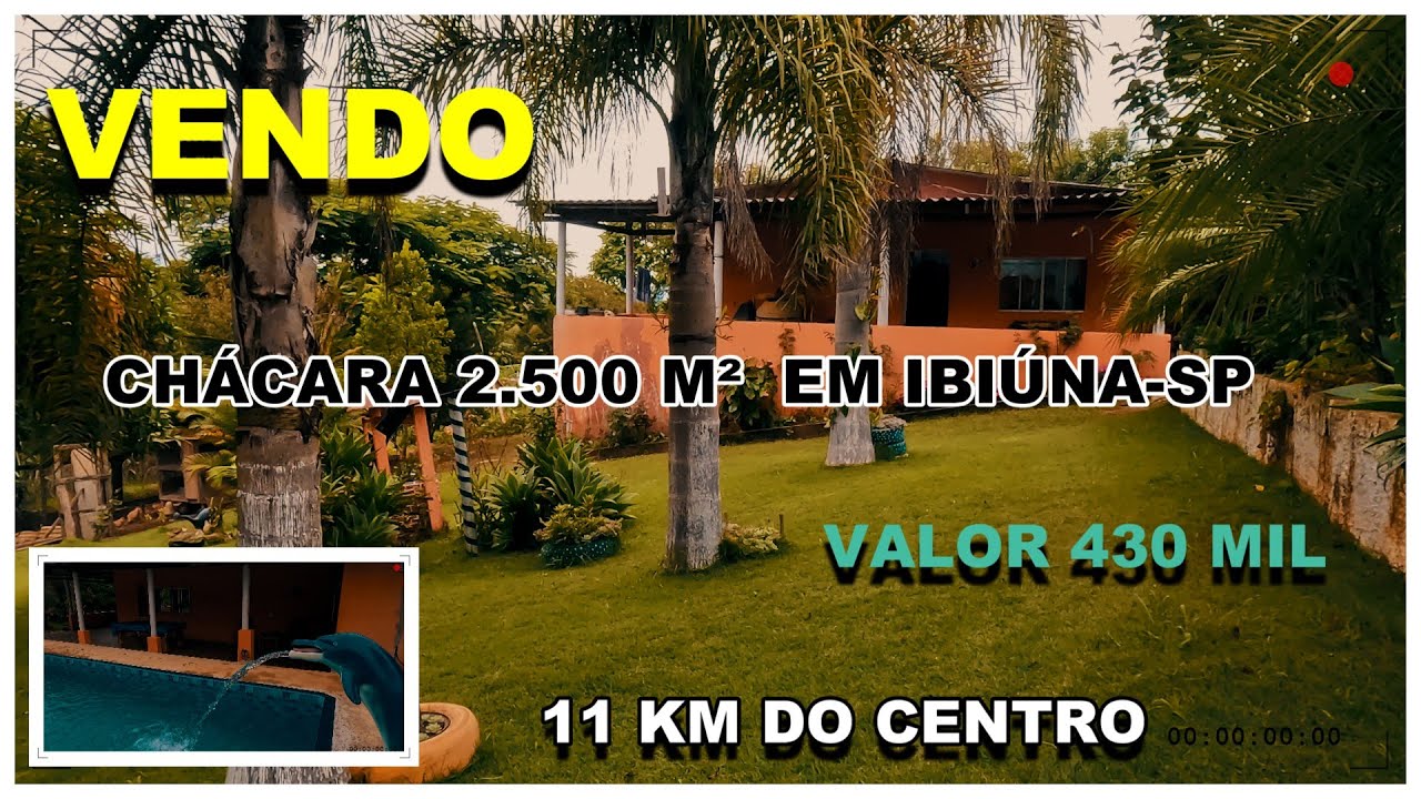 #VT1)🇧🇷🇯🇵🇱🇷 Vendo ou troco, excelente ch&aacute;cara 2.500 m&sup2;  &agrave; venda Ibi&uacute;na valor 430 mil