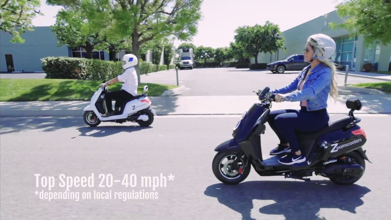 Long range 60 mile Zoom Electric Scooters & Electric Moped Scooters Review