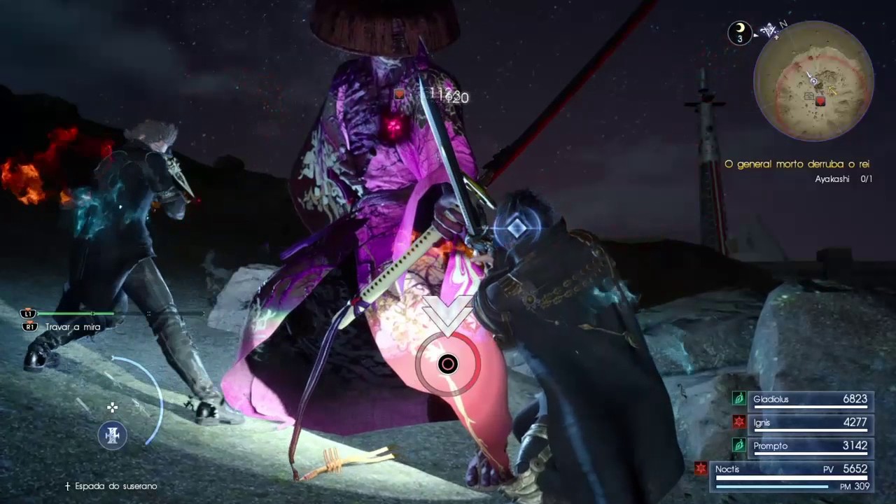 Final Fantasy XV Akayasha (Dark yojimbo) fight