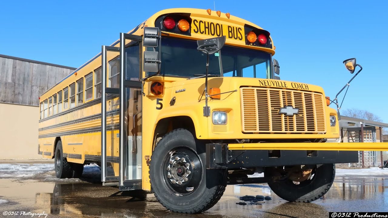 A Ride in A 1997 BlueBird Chevrolet CV200 School Bus W/ Gas 366 Big Block/Manual Eaton 5-Speed Trans