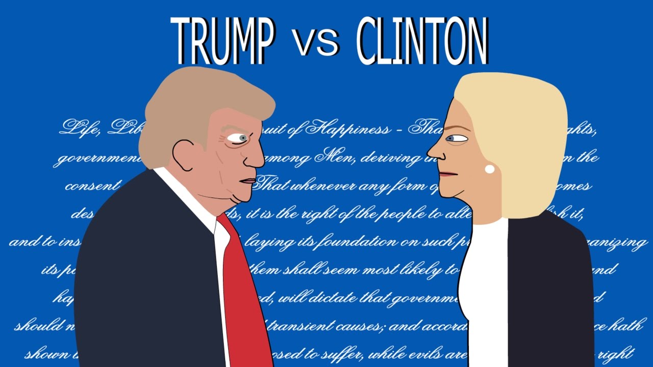 Donald Trump vs Hillary Clinton - US Presidential Election 2016 Cartoon