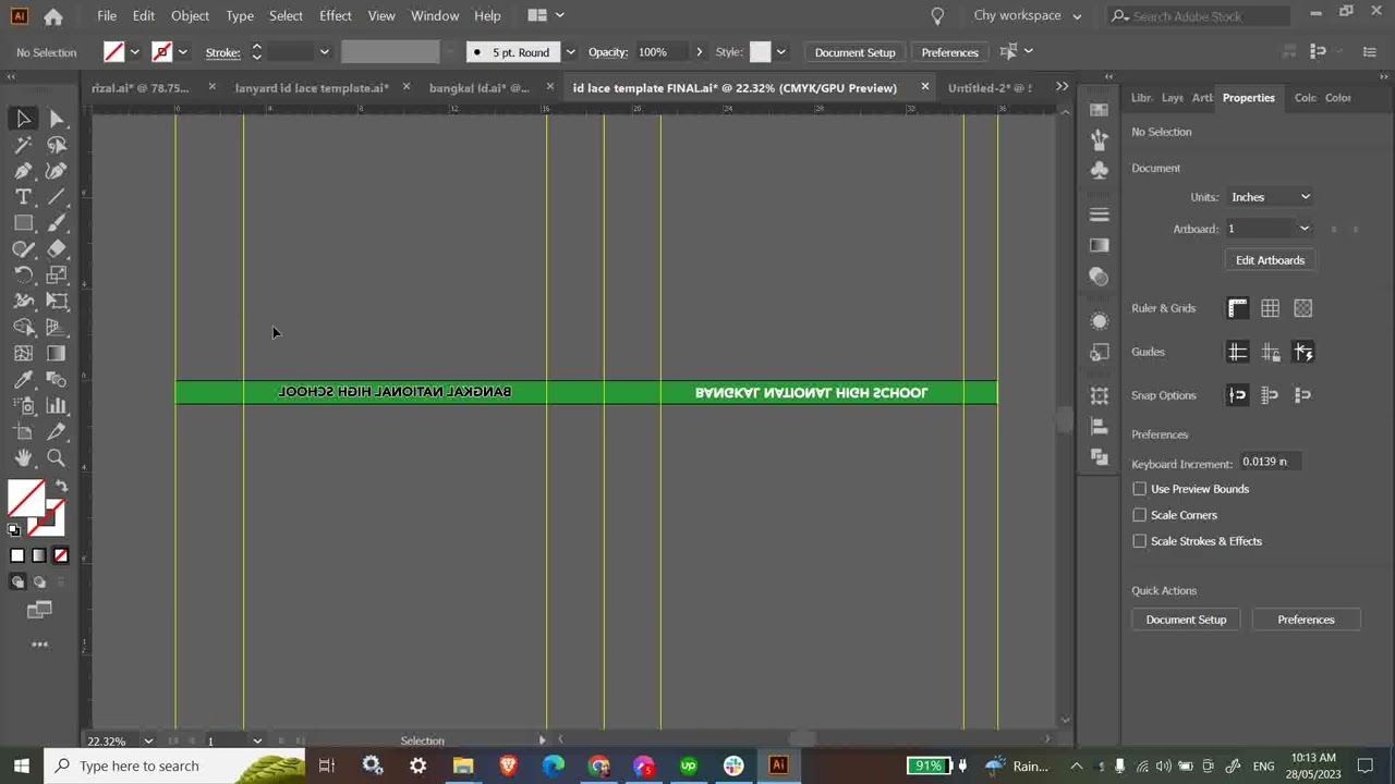 Lanyard ID Lace Template Design Using Adobe Illustrator (Step By Step Tutorial in Tagalog)