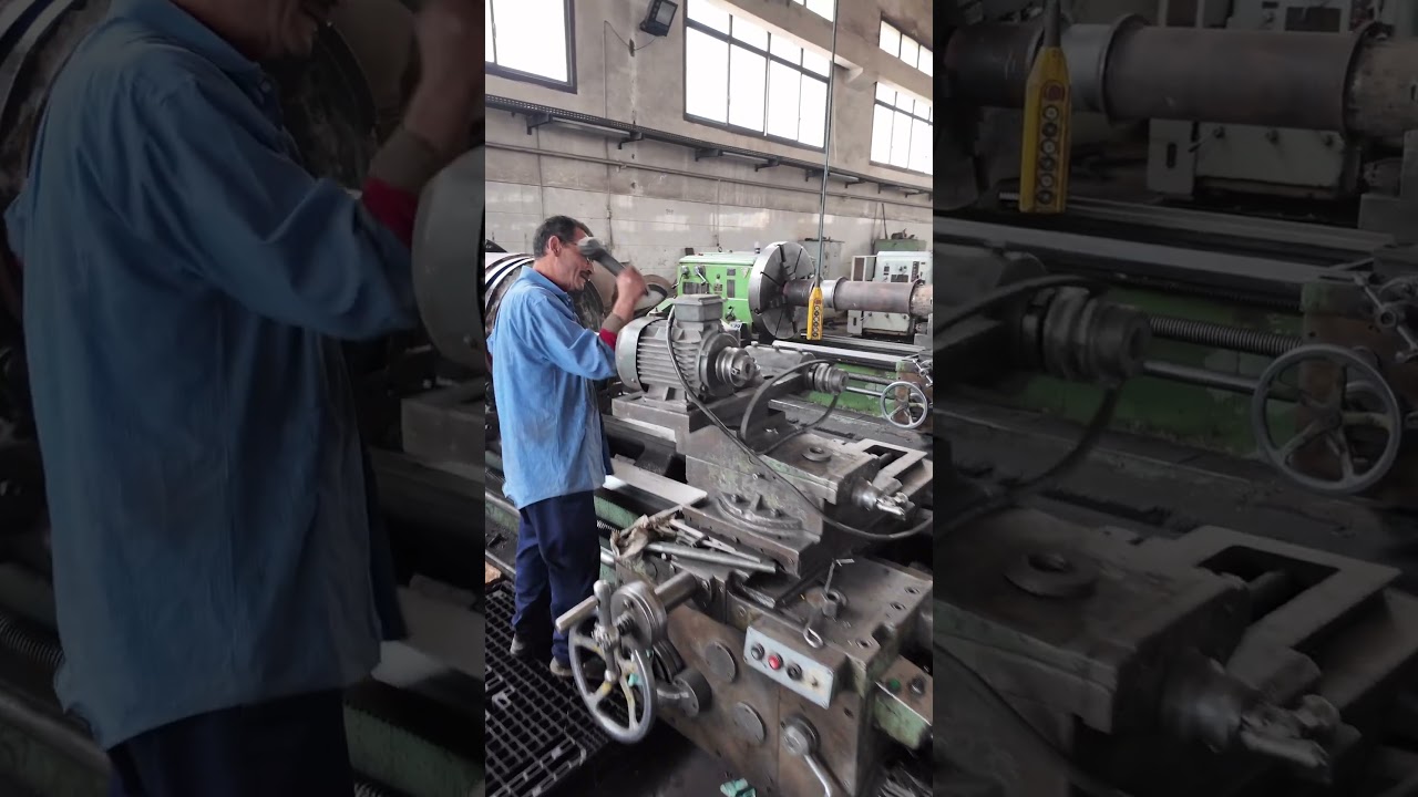 Cylinder setup and grinding operation for an aluminum extrusion press container 🔥✅ #machining