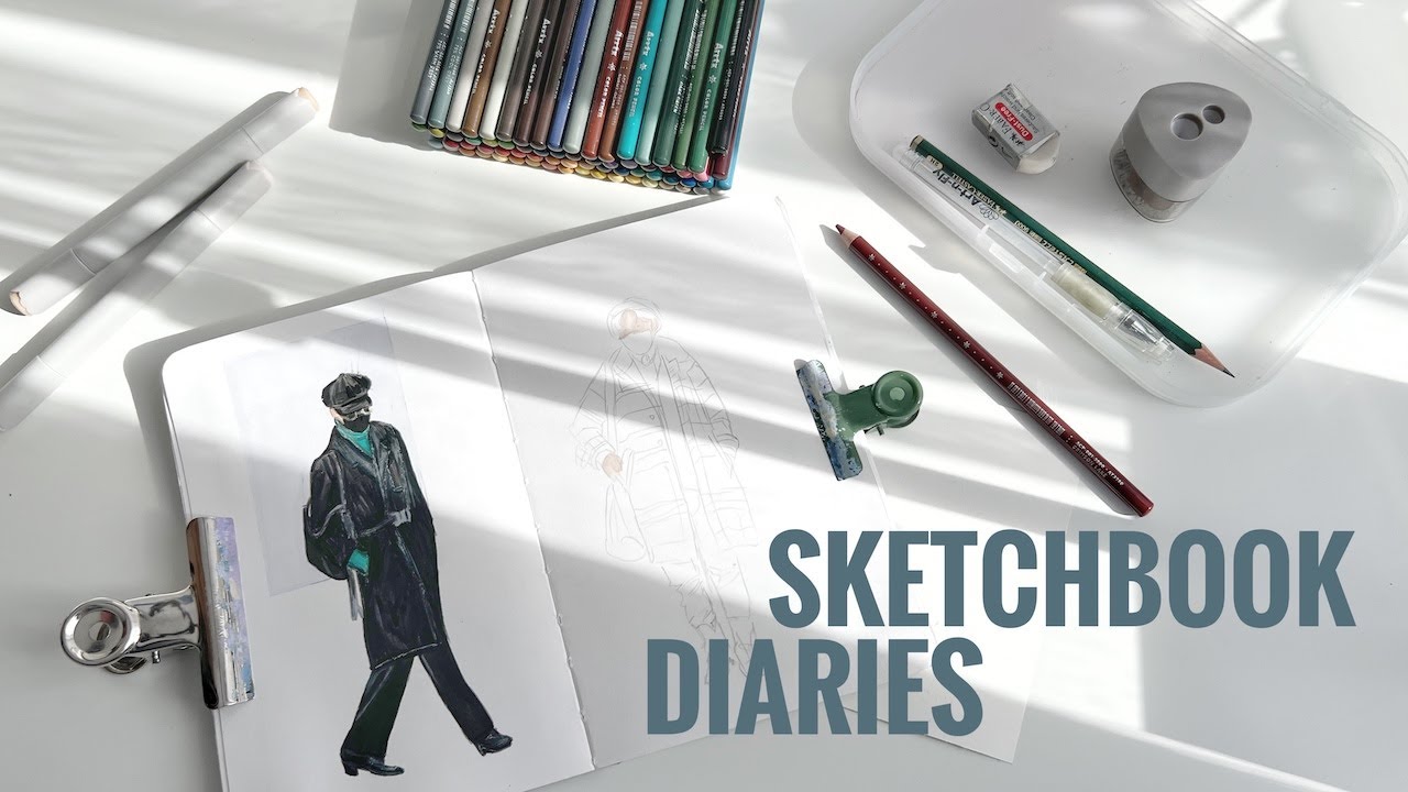 🖍 sketchbook diaries: drawing kpop airport fashion + new art supplies from arrtx ✨