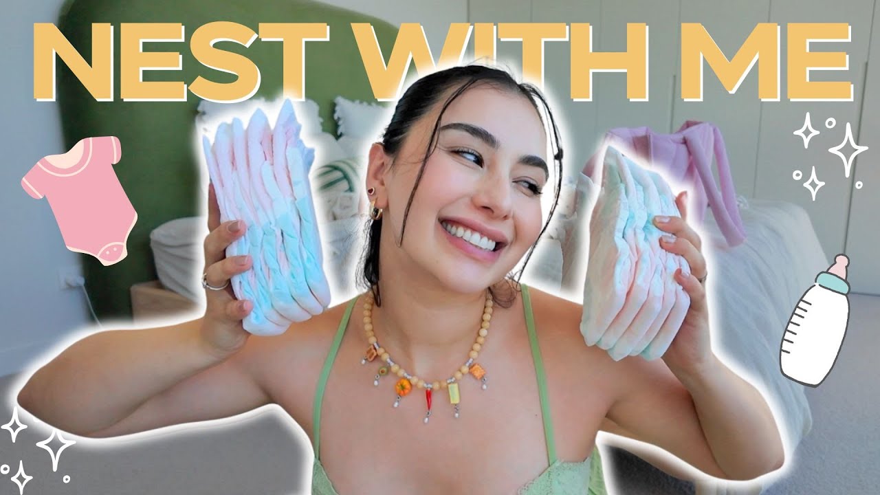 NEST WITH ME 🐣 | Nursery organisation, Hospital bag, Diaper Caddy & Declutter!