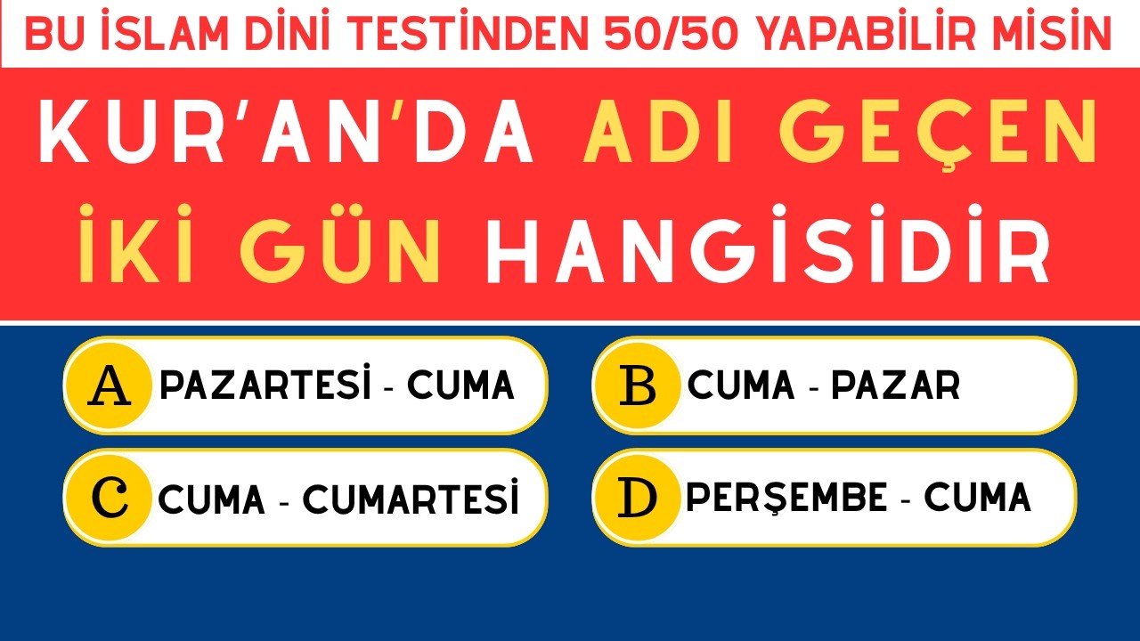 Bu Temel İslam Dini ve Kur'an Bilgi Testinden 40/50 Yapabilecek misin ?