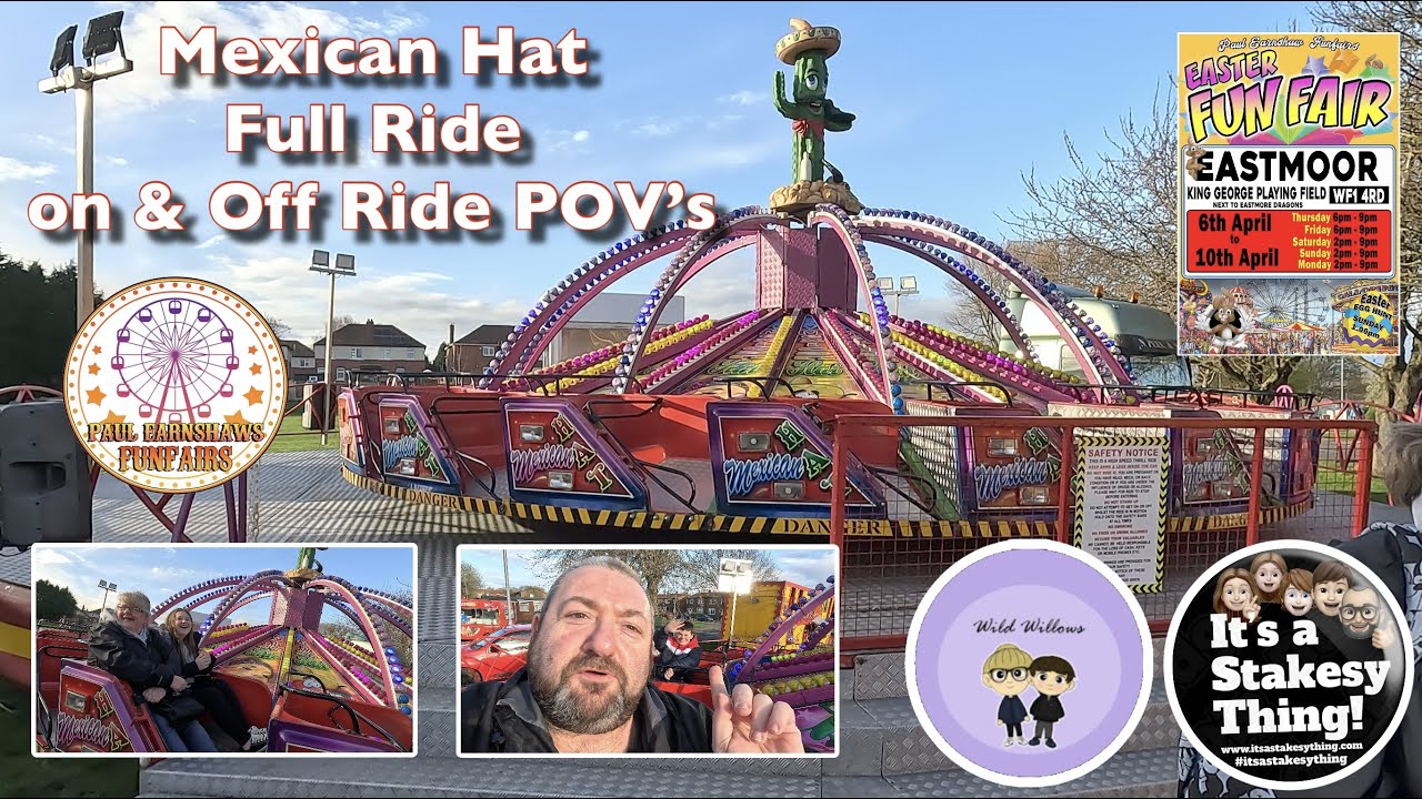 Mexican Hat Ride at Paul Earnshaw fun Fair, Eastmoor, Wakefield Easter 2023 