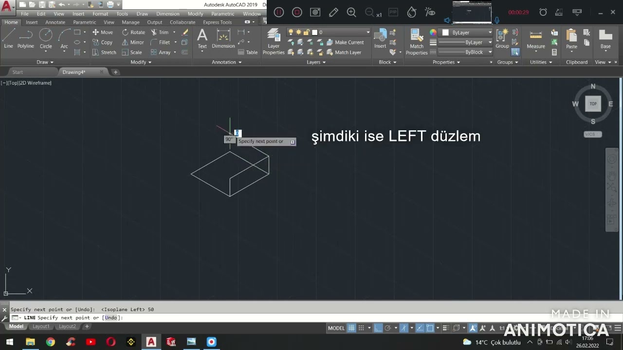 2D izometrik &ccedil;izim AUTOCAD