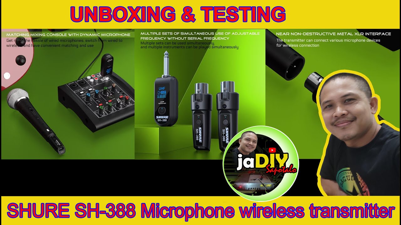 SHURE SH-388 Microphone wireless transmitter | unboxing & testing 
