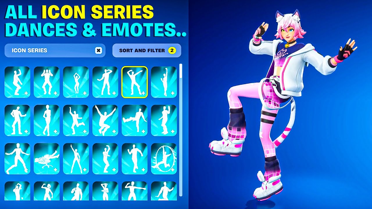 Все 350 серий иконок Fortnite и эмоций TikTok...