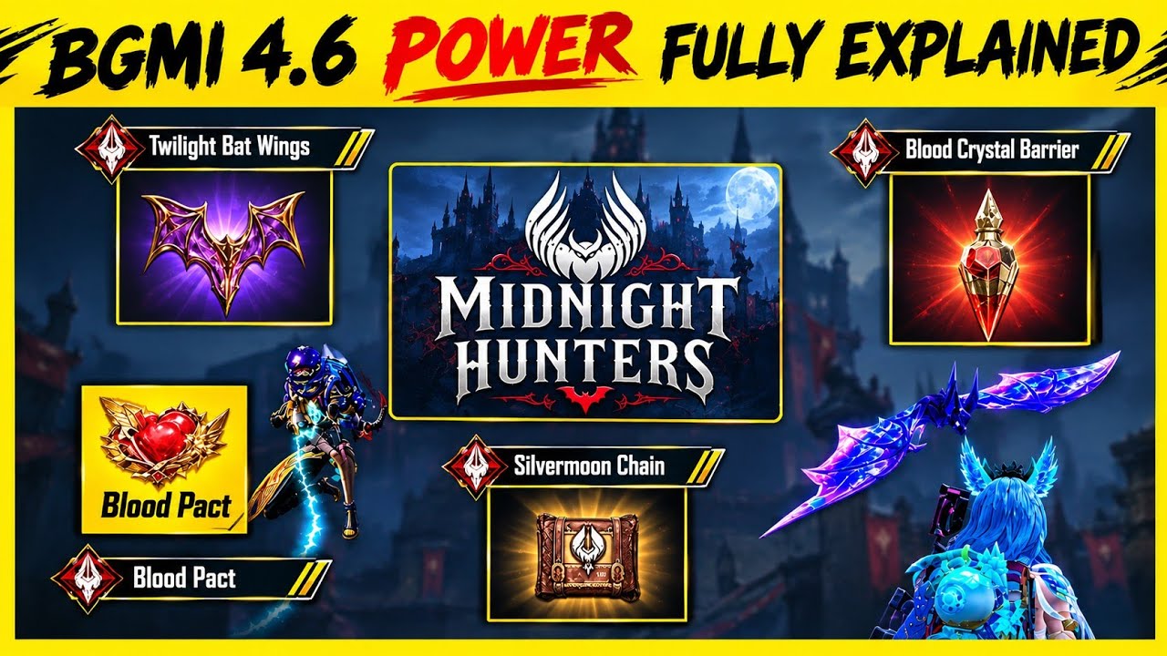 🔥BGMI NEW UPDATE 4.6 POWER GUIDE (EXPLAINED) | MIDNIGHT HUNTERS GUIDE | BGMI VAMPIRE MODE