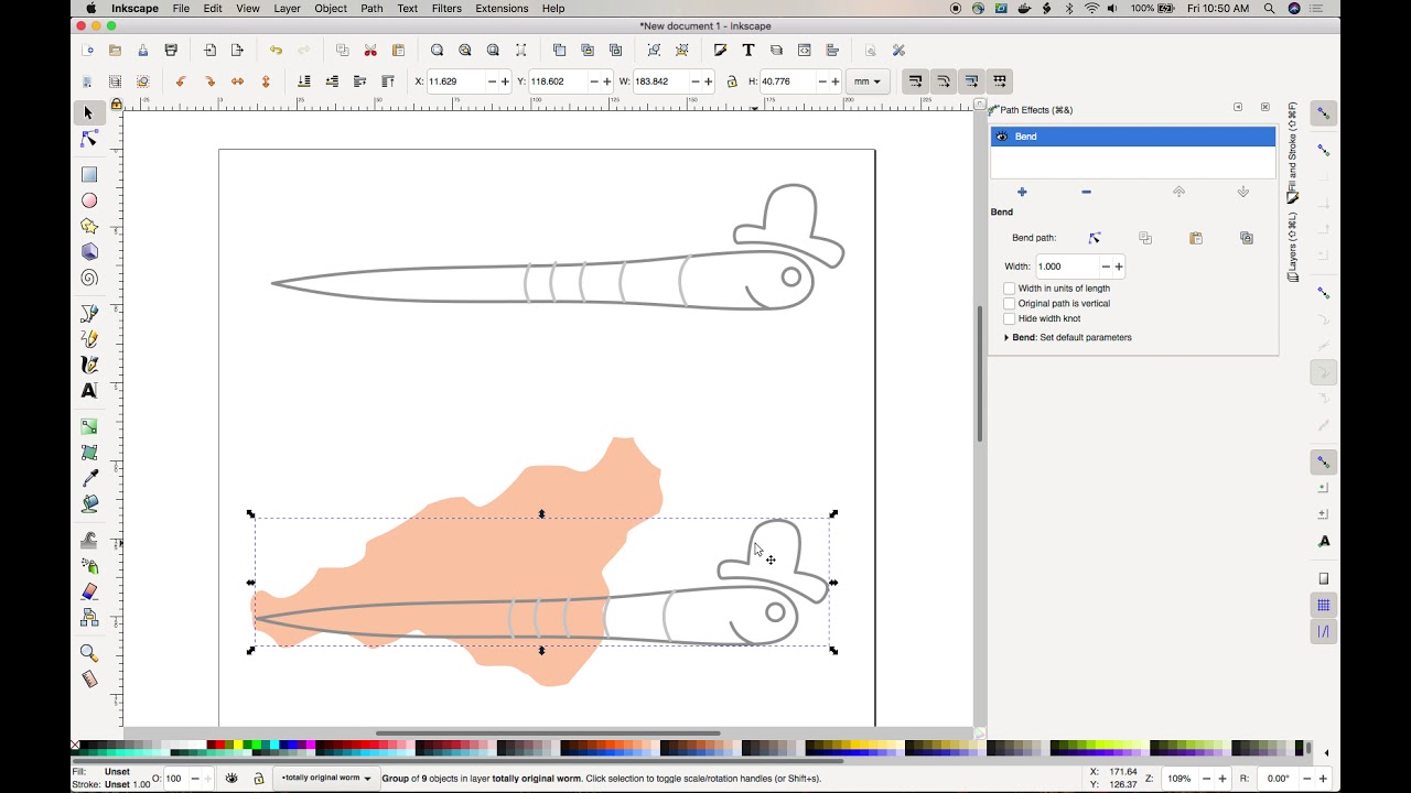 How to Bend a shape in Inkscape