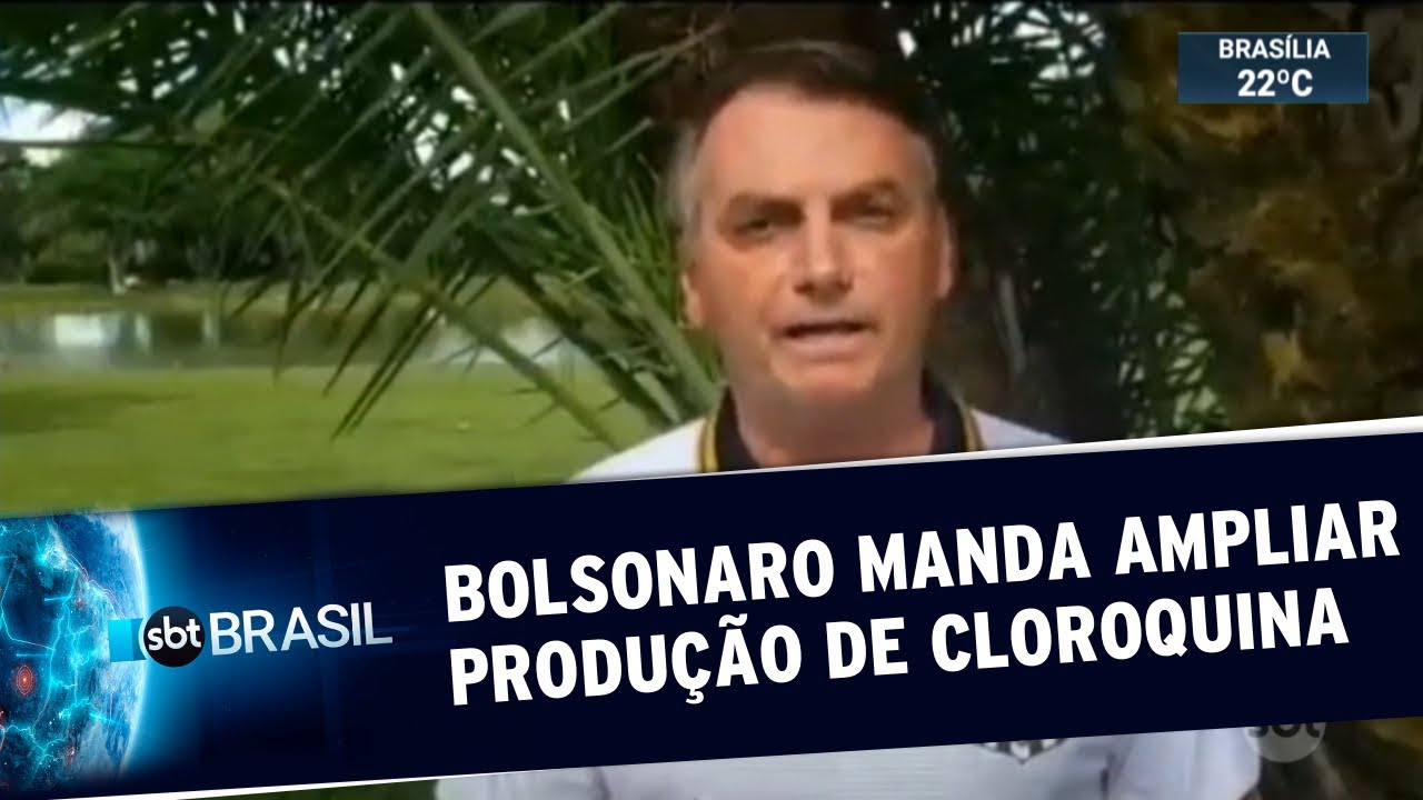 Bolsonaro determina ampliação da produção de cloroquina | SBT Brasil (21/03/20)
