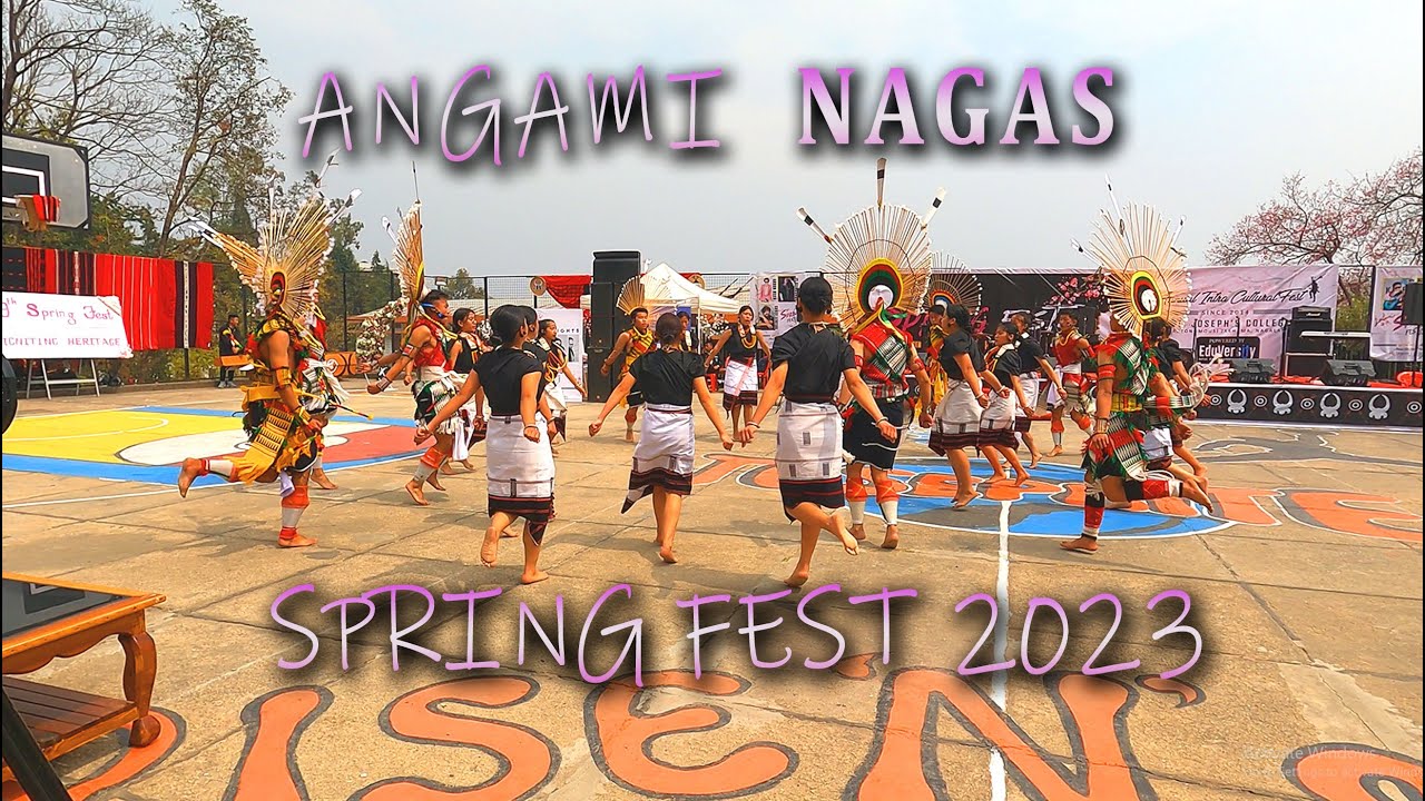 The colourful Angamis @ Spring Fest 2023 St joseph College Jakhama | Angami Traditional Dance