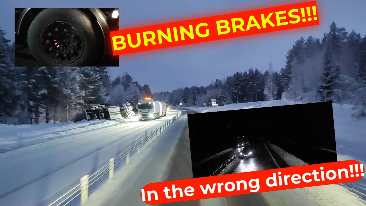 Płonące hamulce!!! Cysterna z paliwem w rowie!!! Jazda pod prąd! Vlog#5/2026 #winter #truck #snow
