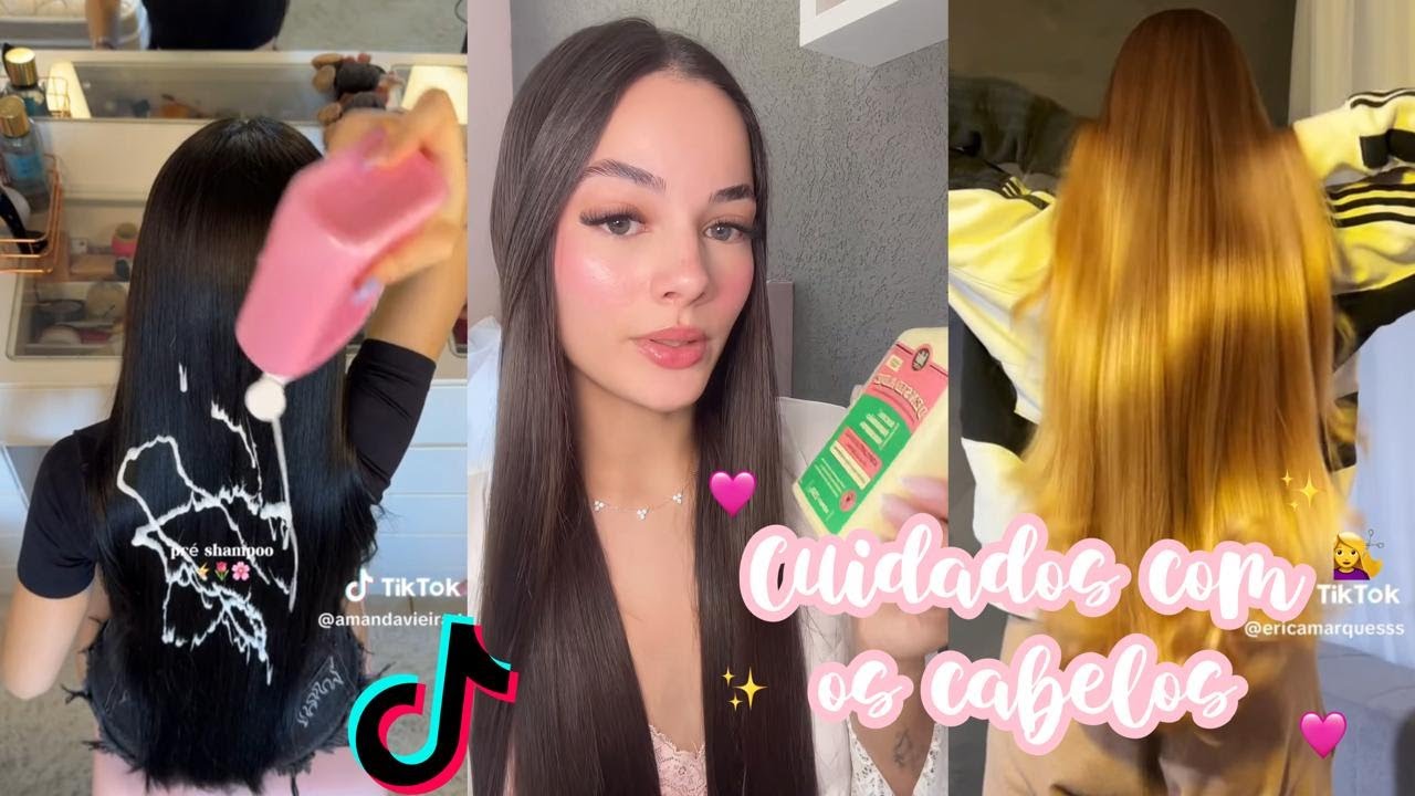 Cuidados Com Os Cabelos Compilado de videos no tiktok. Pink Tiktok Daily 🩷