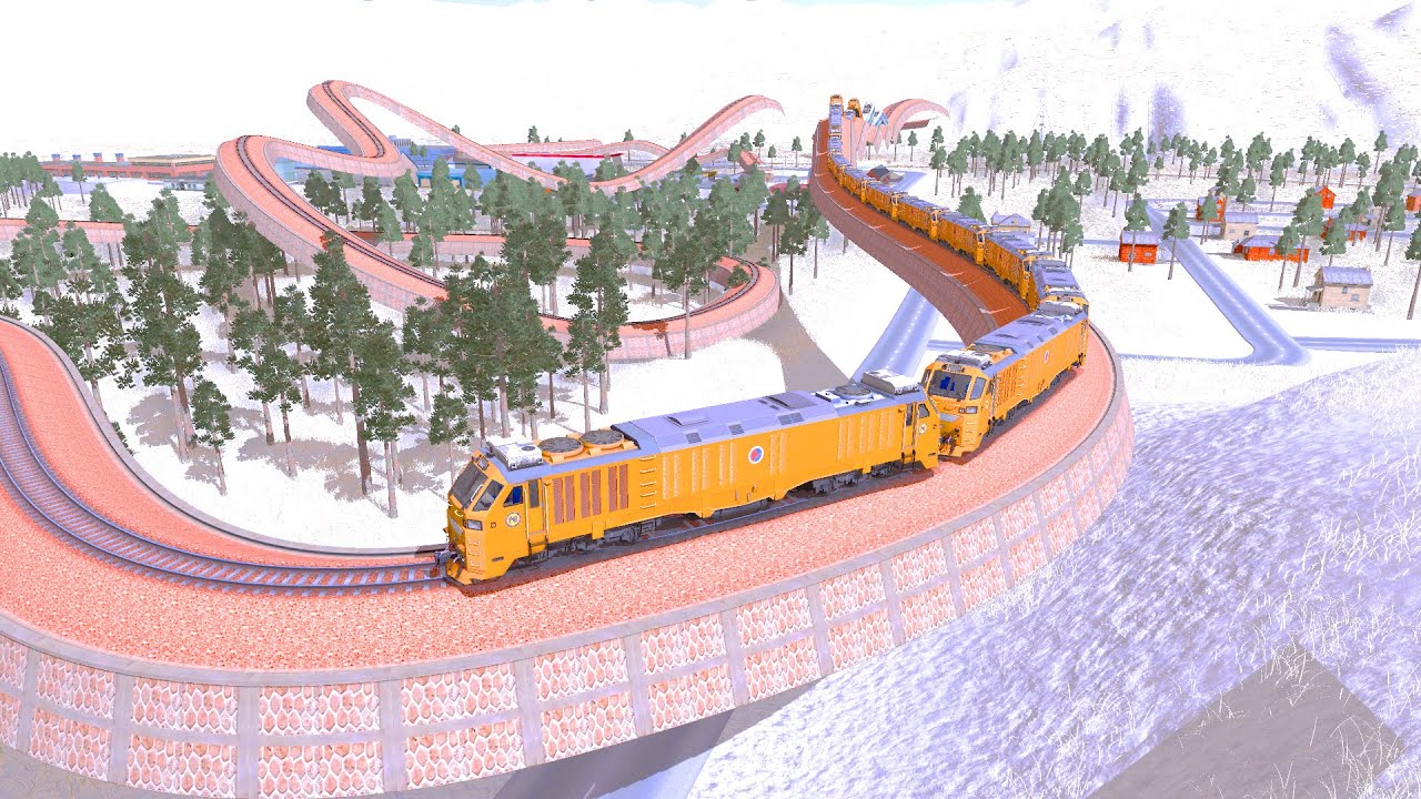 Trains Will Pass Challenges on Tracks Jumping During Snowfall | Zig Zag Railway